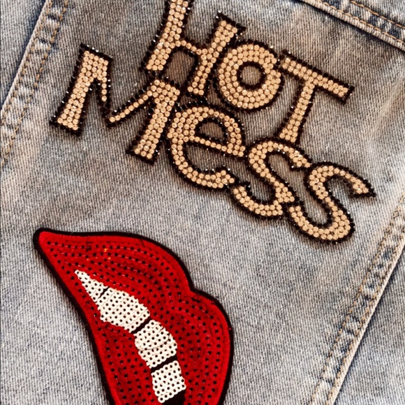 Donated Clearance or donate soon -Glam patch vest super cute high fashion vest - Picture 3 of 3